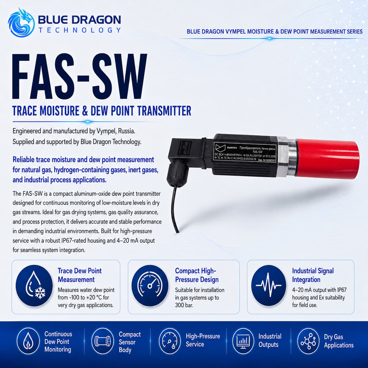 Blue Dragon FAS-SW Trace Moisture & Dew Point Transmitter moisture transmitter · vympel