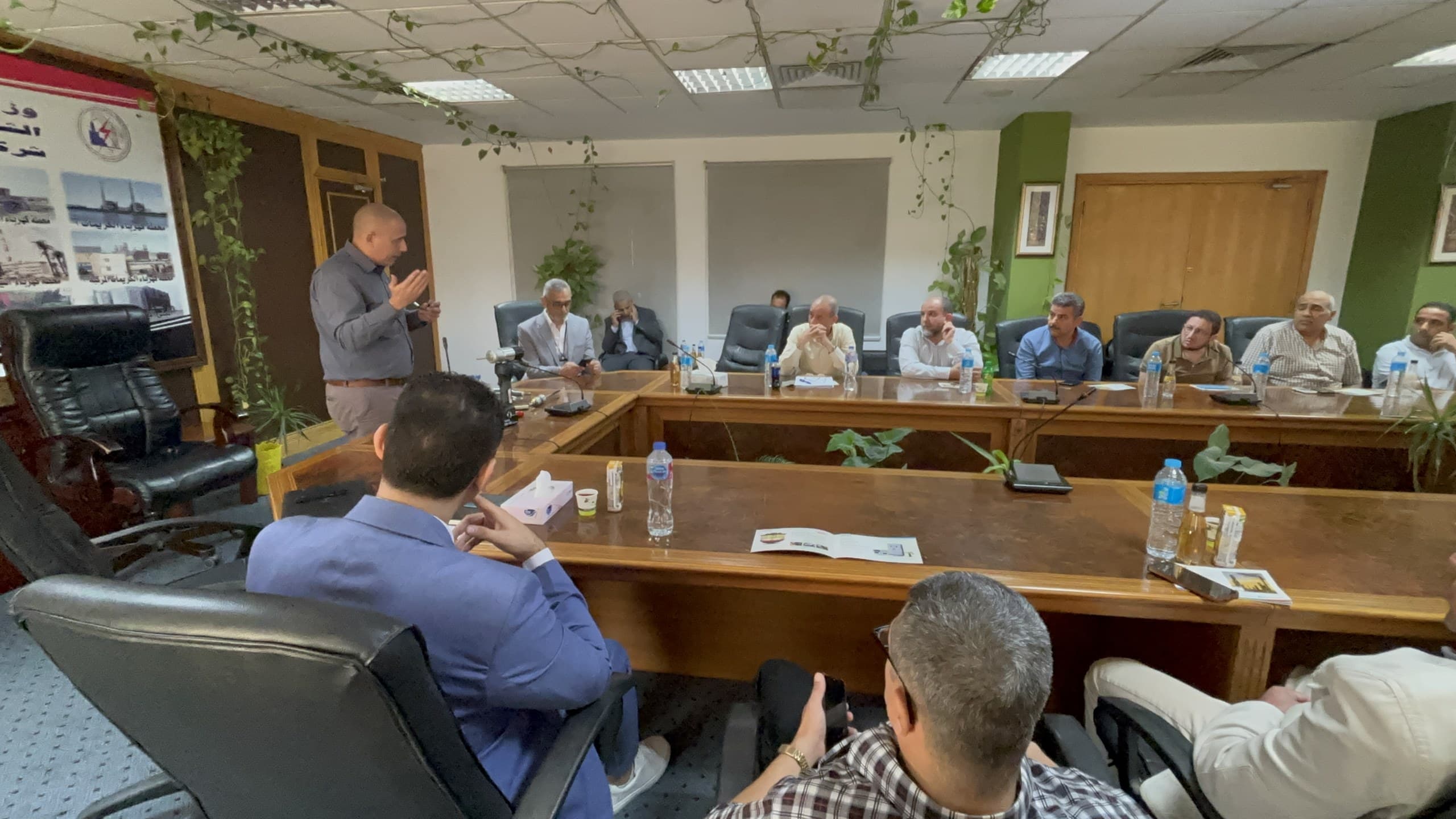 An EST Group engineer presenting to the plant's engineers